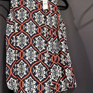 Loft beautiful navy, white and red top